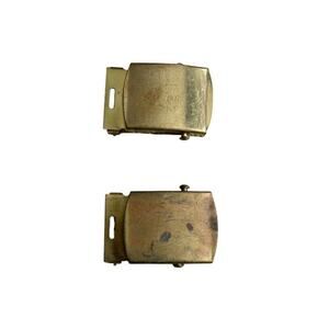 LOT OF 2 MILITARY VINTAGE BRASS BELT BUCKLES
